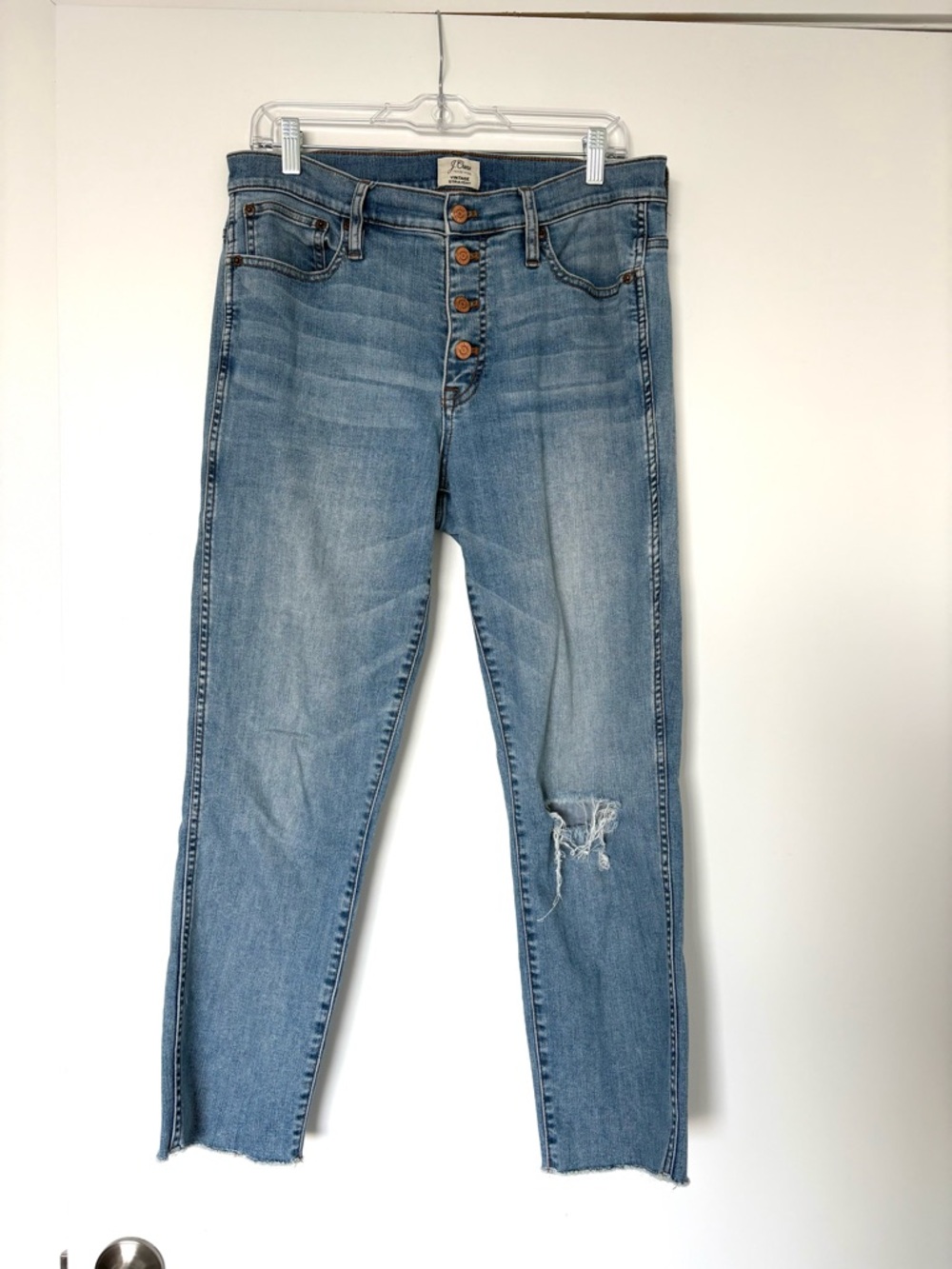 J. Crew Vintage Straight Ankle Jeans with Button Fly Size 31